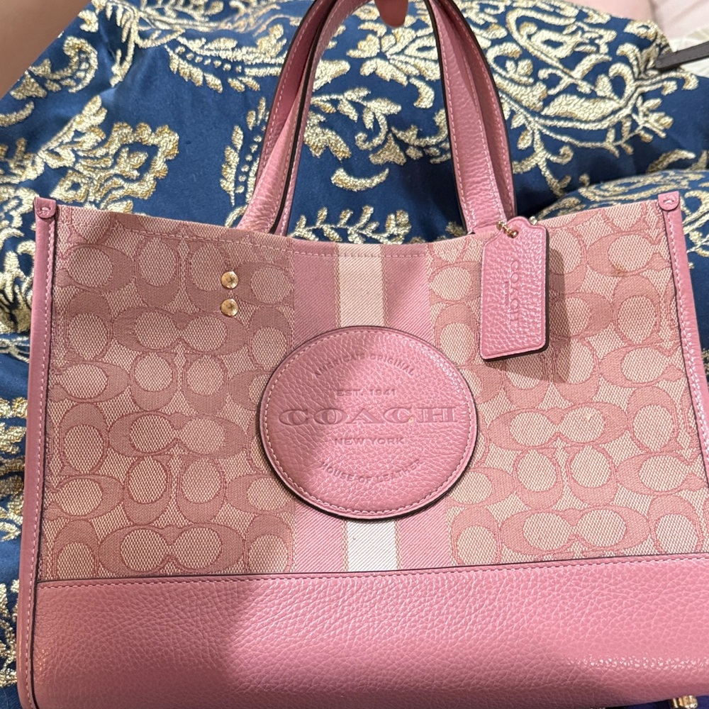 Coach Pink Signature Canvas Tote